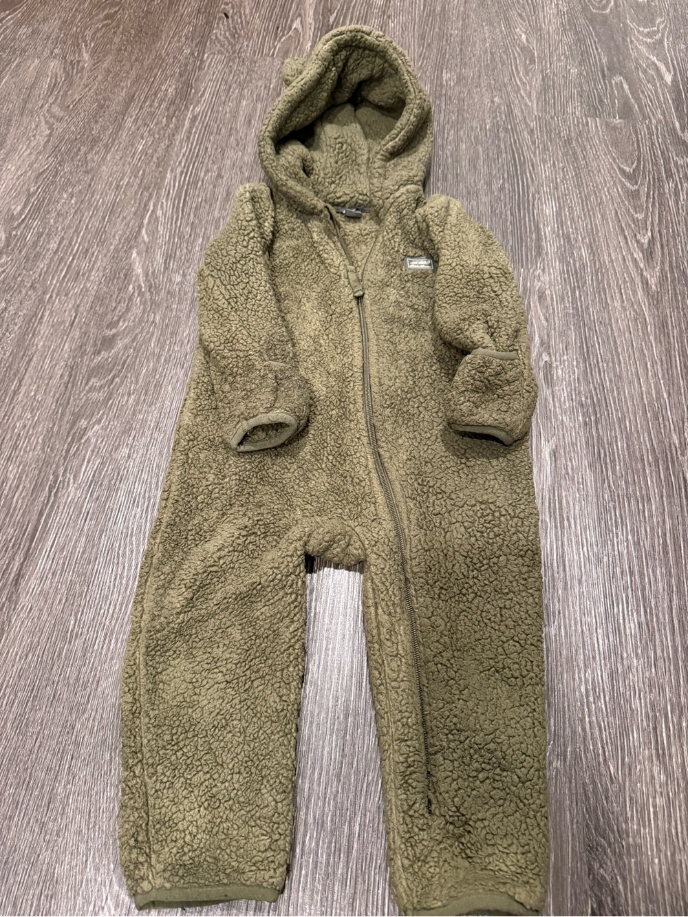 Eddie Bauer Olive Sherpa Hooded One-Piece